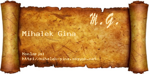 Mihalek Gina névjegykártya